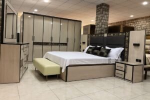 Ensemble de Chambre à Coucher "Prestige" – Design Contemporain Bois Clair & Noir