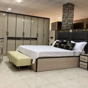 Ensemble de Chambre à Coucher "Prestige" – Design Contemporain Bois Clair & Noir